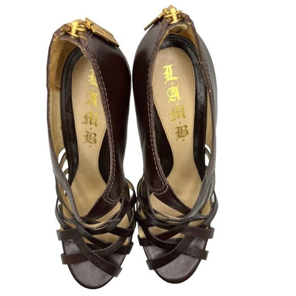 L.A.M.B by Gwen Stefani Tammy‎ Heel Sandals Women's Size 8M Dark Brown - Picture 4 of 11